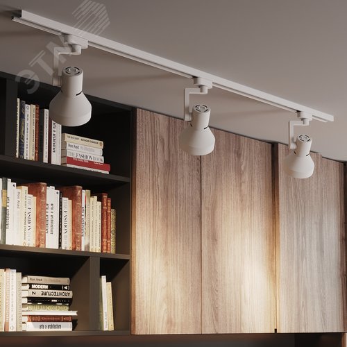 Светильник трековый на шинопровод под лампу 1хE27 AC 220В Белый IP20 150х112х230мм однофазный Track