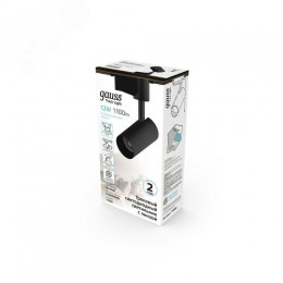 Светильник светодиодный трековый на шинопровод ДПО 12 Вт 1100 лм 4000К AC 220В Черный IP20 D100х185мм однофазный угол 36 грд Track Gauss