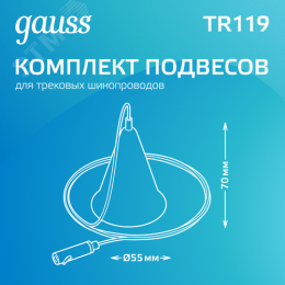 Комплект подвесов для трековых шинопроводов Черный 1шт Track