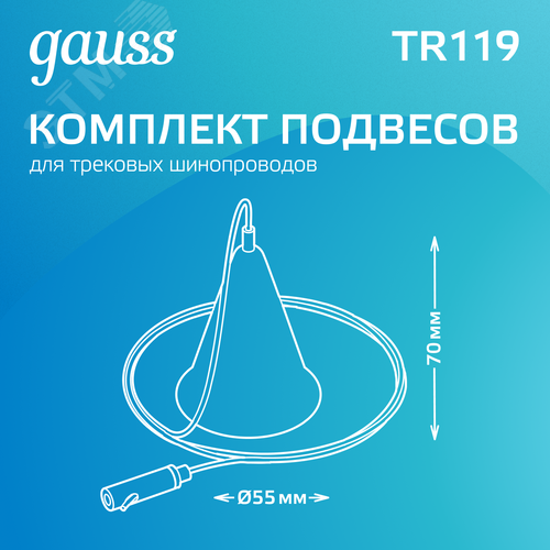 Комплект подвесов для трековых шинопроводов Черный 1шт Track