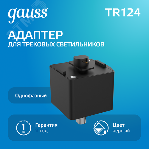 Адаптер для подключения светильника к трековой системе AC 220В Черный IP20 Track