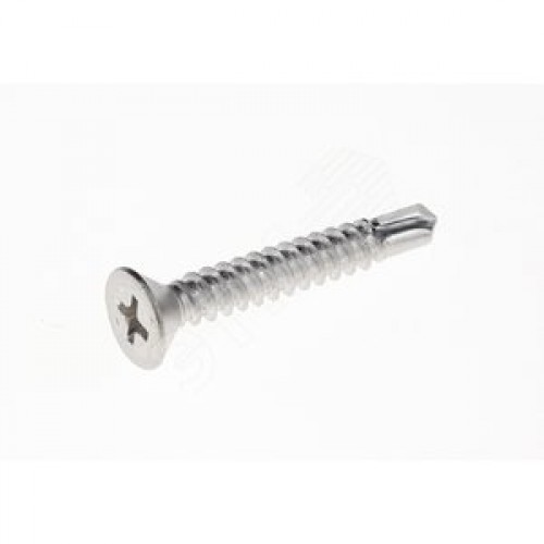 Саморез 3,9x45 DIN7504O с потайной головкой и буром на конце оцинкованная сталь (500шт)