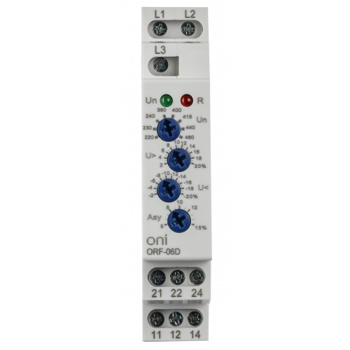 Реле контроля фаз ORF-06D 3 фазы 2 контакта 220-460В AC ONI