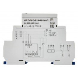 Реле контроля фаз ORF-06D 3 фазы 2 контакта 220-460В AC ONI