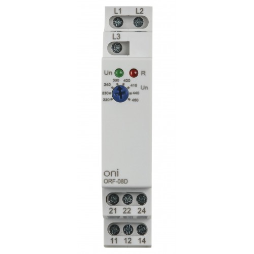 Реле контроля фаз ORF-08D 3 фазы 2 контакта 220-460В AC ONI