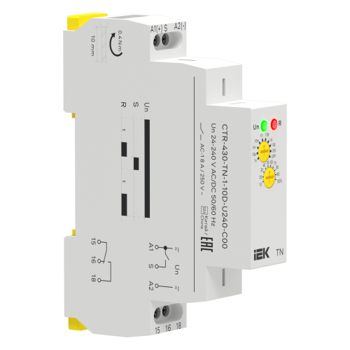Реле задержки включения TN 1 контакт 24-240В AC/DC IEK