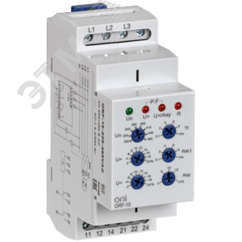 Реле контроля фаз ORF-10 3 фазы 2 контакта 220-460В AC ONI