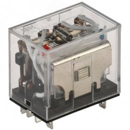 Реле промежуточное 24 В переменного тока 4 переключающих контакта 10 A РЭК77/4 с индикацией