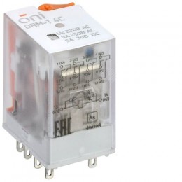 Реле интерфейсное ORM-1 4C 220В AC со светодиодом и тестовой кнопкой ONI