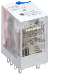 Реле интерфейсное ORM-1 4C 24В DC со светодиодом и тестовой кнопкой ONI