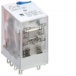 Реле интерфейсное ORM-1 2C 24В DC со светодиодом и тестовой кнопкой ONI