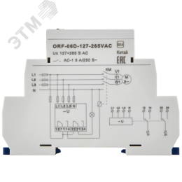 Реле фаз ORF-06D трехфазное 2 контакта 127-265В AC с контролем нейтрали