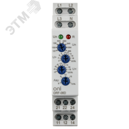 Реле фаз ORF-06D трехфазное 2 контакта 127-265В AC с контролем нейтрали