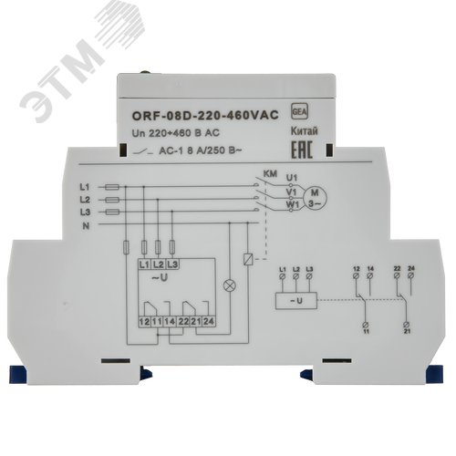 Реле фаз ORF-08D трехфазное 2 контакта 220-460В AC