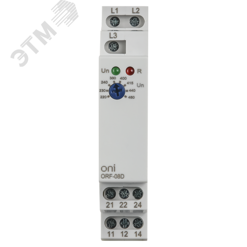 Реле фаз ORF-08D трехфазное 2 контакта 220-460В AC