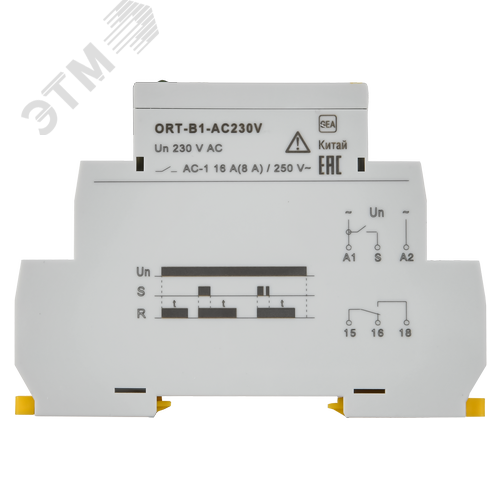 Реле задержки выключения ORT 1 контакт 230 В AС