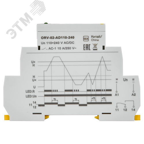 Реле повышения напряжения ORV. 1ф 110-240 В AC/DC