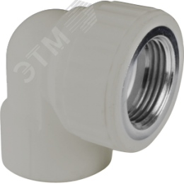 Угольник комбинированный 32x1' ВР переходной, полипропиленовый PPR, серый