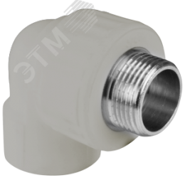 Угольник комбинированный 25x3/4' НР переходной, полипропиленовый PPR, серый