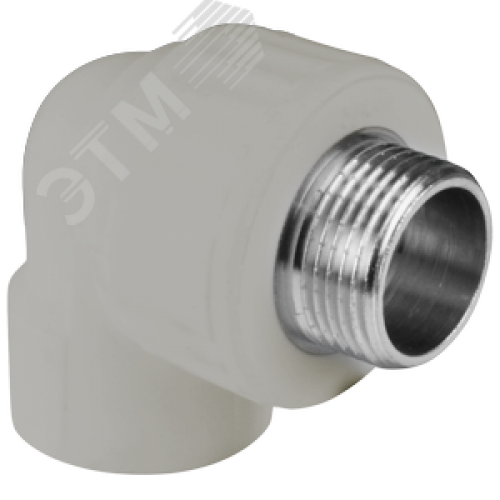 Угольник комбинированный 25x3/4' НР переходной, полипропиленовый PPR, серый