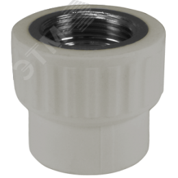 Муфта комбинированная 20x1/2' ВР полипропиленовая PPR серая