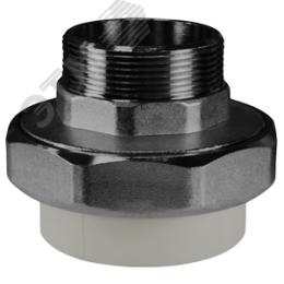 Муфта разъемная 20x1/2' НР комбинированная, полипропиленовая PPR американка, серая