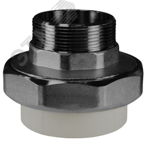 Муфта разъемная 20x1/2' НР комбинированная, полипропиленовая PPR американка, серая