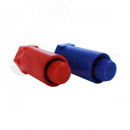 Заглушка 1/2' удлиненная полипропиленовая PPR, набор из двух штуксиняя+красная