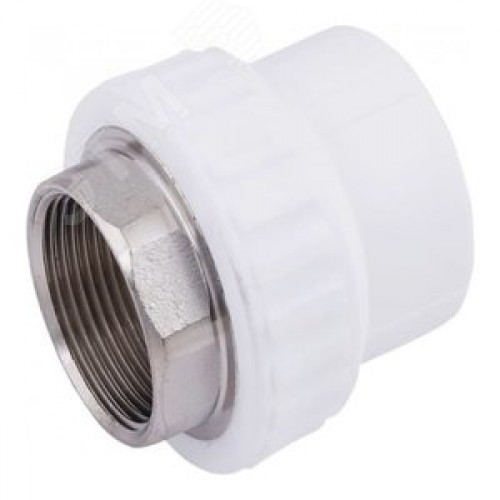 Муфта комбинированная 40x1 1/4' ВР под ключ полипропиленовая PPR белая
