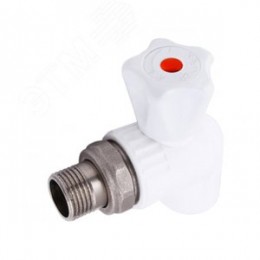 Кран для радиатора угловой 20x1/2' полипропиленовый PPR белый