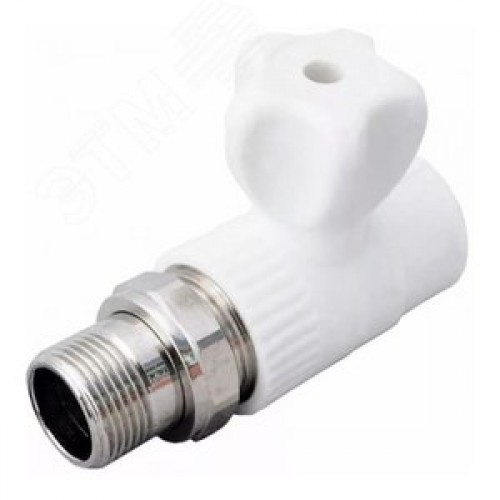 Кран для радиатора прямой 20x1/2' полипропиленовый PPR белый
