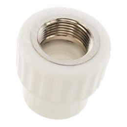 Муфта комбинированная 20x1/2' ВР полипропиленовая PPR белая