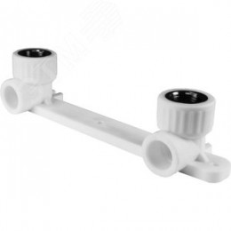 Планка монтажная 20x1/2' ВР для смесителя, с водорозетками, полипропиленовая PPR белая