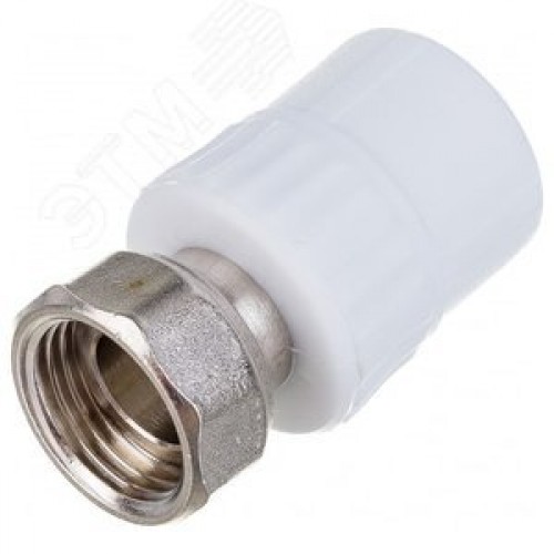 Муфта комбинированная 32x1' ВР накидная гайка, полипропиленовая PPR, белая