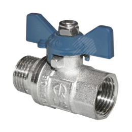 Кран шаровой ВН 1 бабочка никелированный