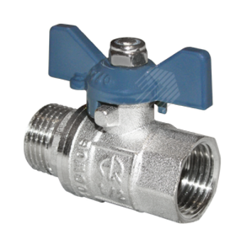Кран шаровой ВН 1 бабочка никелированный
