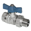 Кран шаровой со сгоном ВН 1/2 U бабочка никелированный