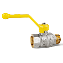 Кран шаровой латунный никелированный 11б27п Ду15 Ру40 (1/2') ВН рычаг GAS