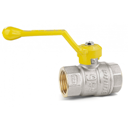 Кран шаровой латунный никелированный 11б27п Ду15 Ру40 (1/2') ВР/ВР рычаг GAS