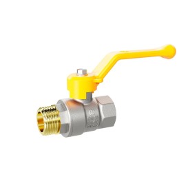 Кран шаровой латунный никелированный 11б27п Ду20 Ру40 (3/4') ВН рычаг GAS
