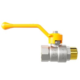 Кран шаровой латунный никелированный 11б27п Ду20 Ру40 (3/4') ВН рычаг GAS