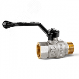 Кран шаровой латунный никелированный 11б27п1 Ду15 Ру40 (1/2') ВН рычаг