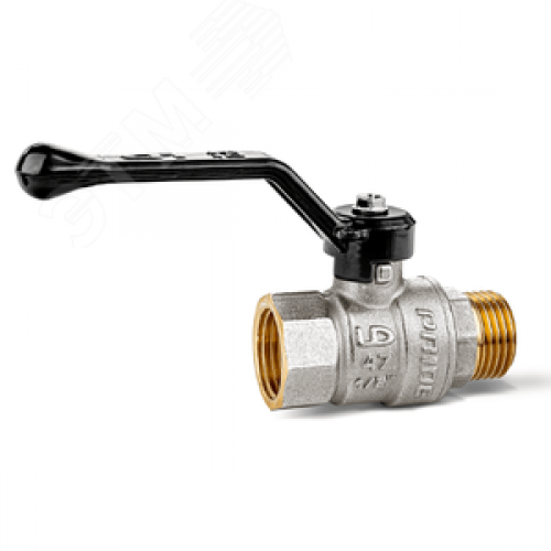 Кран шаровой латунный никелированный 11б27п1 Ду20 Ру40 (3/4') ВН рычаг