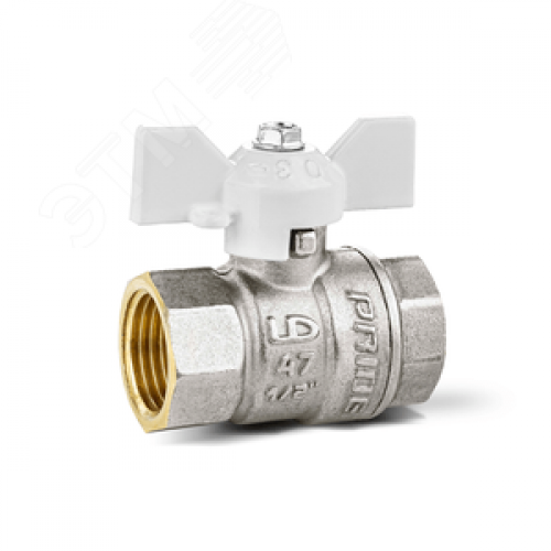 Кран шаровой 11б27п1 Ду15 Ру40 (1/2') ВВ белая ручка бабочка