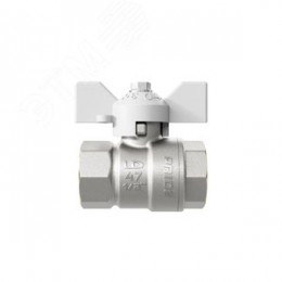 Кран шаровой 11б27п1 Ду15 Ру40 (1/2') ВВ белая ручка бабочка