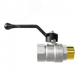Кран шаровой латунный никелированный 11б27п1 Ду15 Ру40 (1/2') ВН рычаг