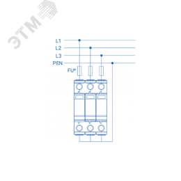 УЗИП (Устройство защиты от импульсных перенапряжений) РИФ-Э-I+II 275/12,5 с (3+0)