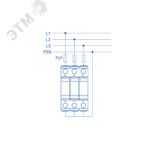 УЗИП (Устройство защиты от импульсных перенапряжений) РИФ-Э-I+II 275/12,5 с (3+0)