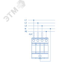 УЗИП (Устройство защиты от импульсных перенапряжений) РИФ-Э-I+II 275/12,5 с (3+1)