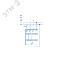 УЗИП (Устройство защиты от импульсных перенапряжений) РИФ-Э-I+II 275/12,5 c (4+0)